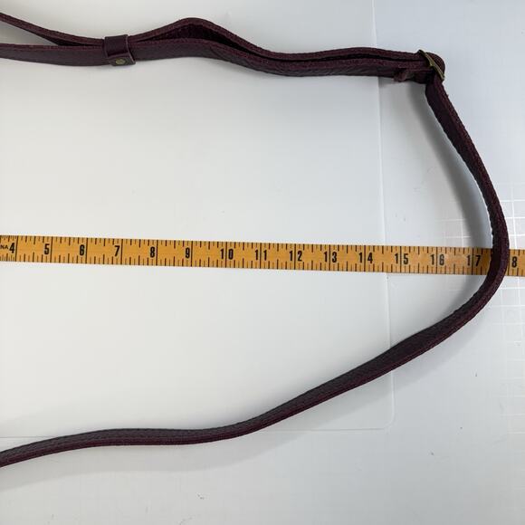 Portland Leather Goods Bucket Bag Purse Crossbody Plum Wine Color Drawstring - Picture 16 of 16